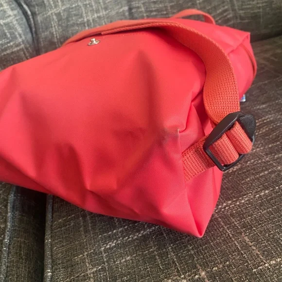 Longchamp Coral Pink Backpack Adjustable Straps - Picture 6 of 14